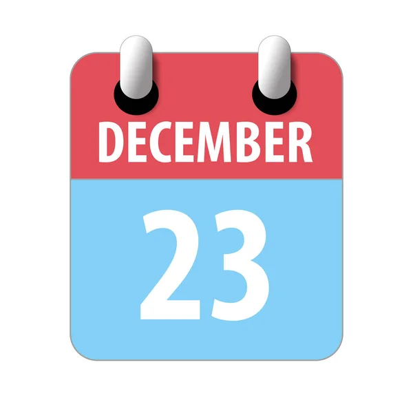 23 de diciembre. Día 23 del mes, icono de calendario simple sobre fondo blanco. Planeando. Gestión del tiempo. Conjunto de iconos de calendario para el diseño web. invierno mes, día del año concepto —  Fotos de Stock