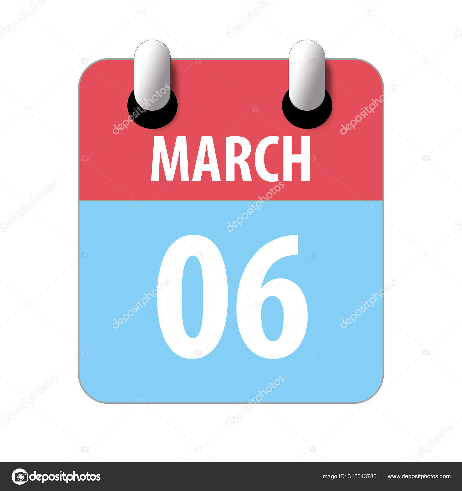 3月6日6月6日 简单的日历图标在白色背景上 规划 时间管理 一组用于网页设计的日历图标 春月 春日的概念 图库照片 C Sergevo