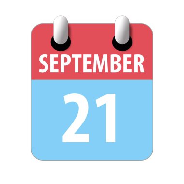 21 Eylül. Ayın 20 'si, beyaz arkaplanda basit takvim simgesi. Planlama. Zaman yönetimi. Web tasarımı için takvim simgeleri. Sonbahar ayı, yılın günü konsepti.