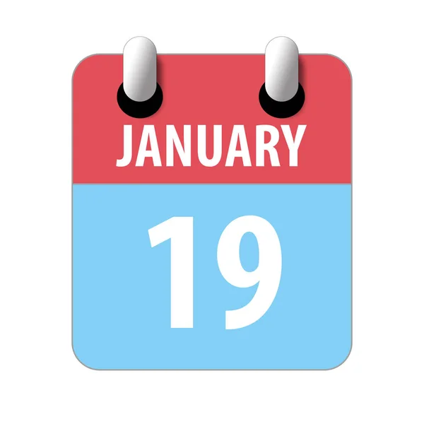 19 de enero. Día 19 del mes, icono de calendario simple sobre fondo blanco. Planeando. Gestión del tiempo. Conjunto de iconos de calendario para el diseño web. invierno mes, día del año concepto — Foto de Stock