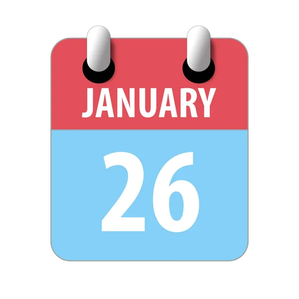 1月26日 第26天,简单的日历图标在白色背景上. 规划。 时间管理。 一组用于网页设计的日历图标。 冬季月、年月日概念 — 图库照片