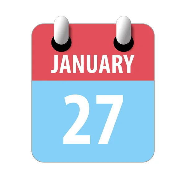 1月27日 月27日,简单的日历图标在白色背景上. 规划。 时间管理。 一组用于网页设计的日历图标。 冬季月、年月日概念 — 图库照片