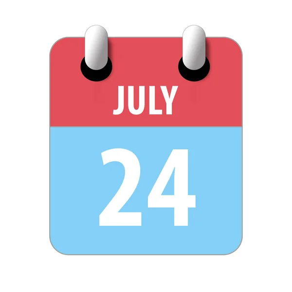 24 de Julho. Dia 24 do mês, Ícone de calendário simples no fundo branco. Planejamento. Gestão de tempo. Conjunto de ícones de calendário para web design. mês de verão, conceito de dia do ano — Fotografia de Stock