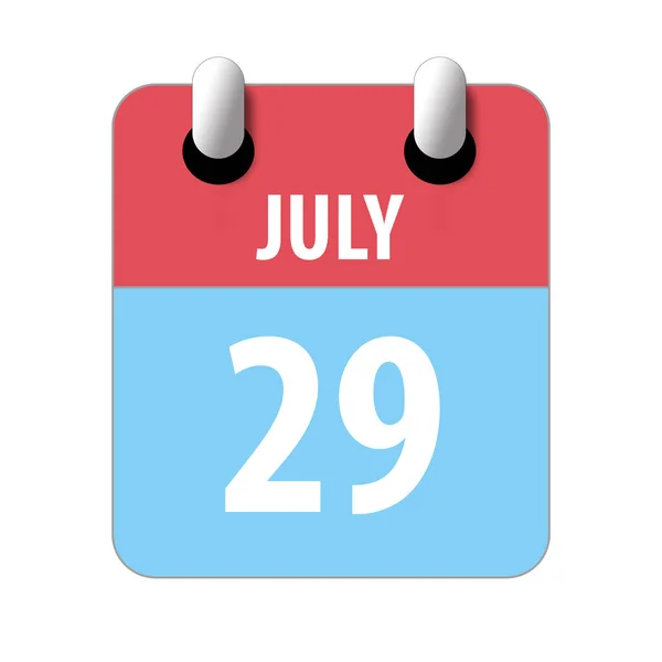 29 Ιουλίου. Ημέρα 29 του μήνα, Απλό εικονίδιο ημερολογίου σε λευκό φόντο. Σχεδιάζω. Διαχείριση χρόνου. Σύνολο εικονιδίων ημερολογίου για σχεδιασμό ιστοσελίδων. καλοκαίρι μήνα, ημέρα του έτους έννοια — Φωτογραφία Αρχείου