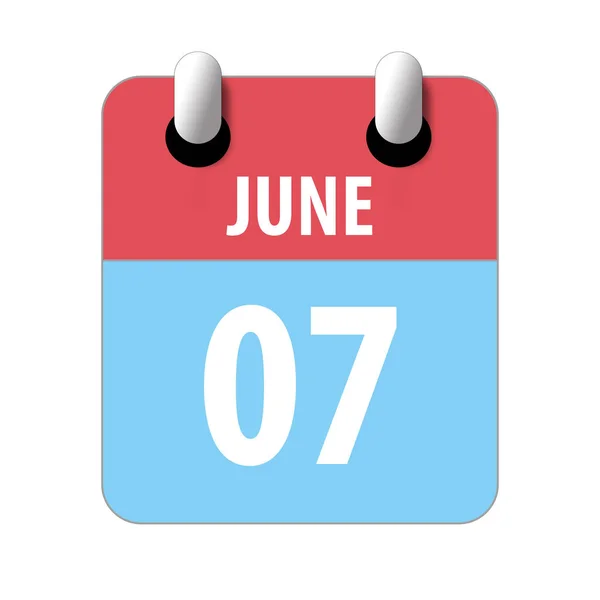 7 июня. День 7 месяца, Простой значок календаря на белом фоне. Планирование. Управление временем. Набор иконок календаря для веб-дизайна. летний месяц, день года концепции — стоковое фото