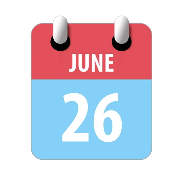26 червня. 26 день місяця, Проста піктограма календаря на білому тлі. Планування. Управління часом. Набір піктограм календаря для веб-дизайну. літній місяць, день року концепція — стокове фото