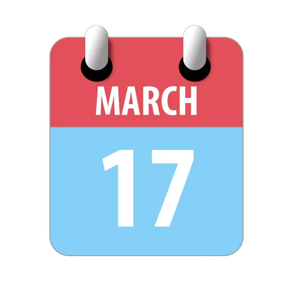 17 de marzo. Día 17 del mes, icono de calendario simple sobre fondo blanco. Planeando. Gestión del tiempo. Conjunto de iconos de calendario para el diseño web. mes de primavera, concepto del día del año — Foto de Stock