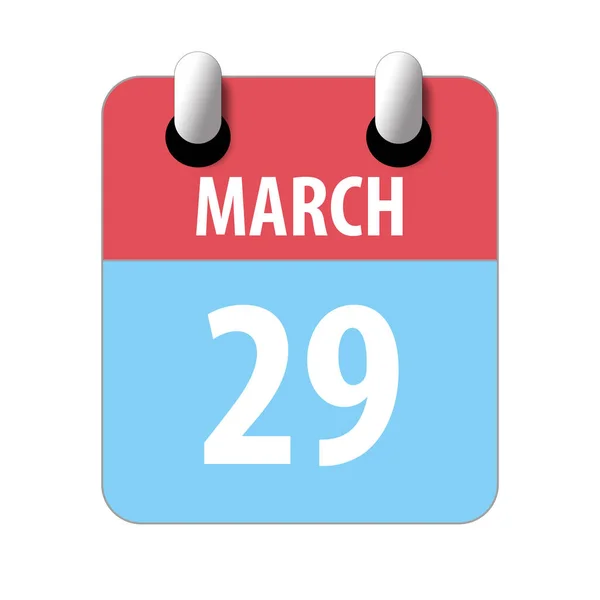 29 de marzo. Día 29 del mes, icono de calendario simple sobre fondo blanco. Planeando. Gestión del tiempo. Conjunto de iconos de calendario para el diseño web. mes de primavera, concepto del día del año — Foto de Stock