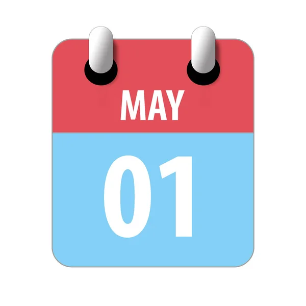 1 mei. Dag 1 van de maand, Eenvoudige kalender pictogram op witte achtergrond. Plannen. Tijdmanagement. Set kalenderpictogrammen voor webdesign. voorjaarsmaand, dag van het jaarconcept — Stockfoto