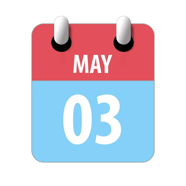 3. Mai. Tag 3 des Monats, einfaches Kalendersymbol auf weißem Hintergrund. Planung. Zeitmanagement. Reihe von Kalendersymbolen für Webdesign. Frühlingsmonat, Tag des Jahres — Stockfoto
