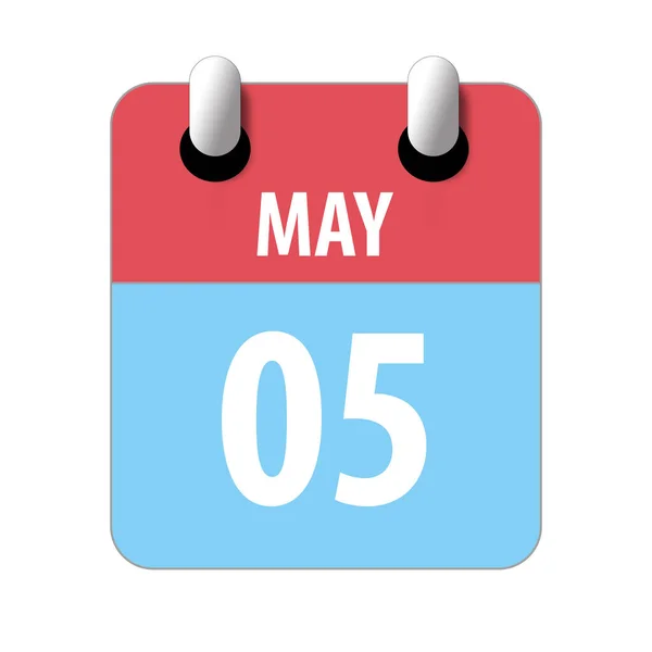 5 de mayo. Día 5 del mes, icono de calendario simple sobre fondo blanco. Planeando. Gestión del tiempo. Conjunto de iconos de calendario para el diseño web. mes de primavera, concepto del día del año — Foto de Stock