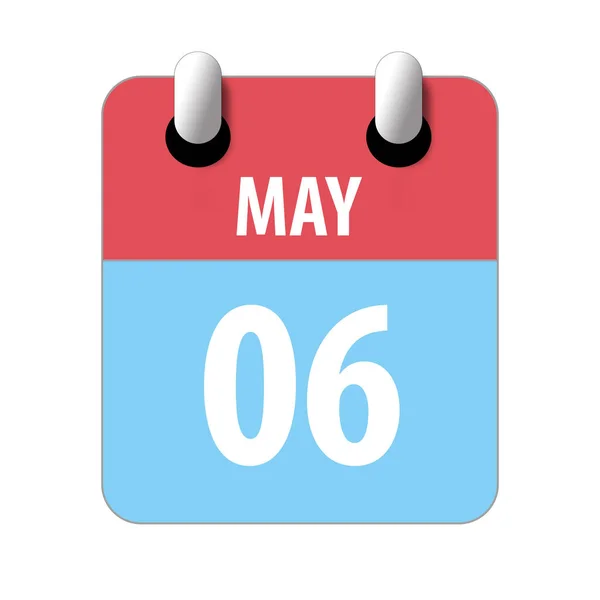 6 de mayo. Día 6 del mes, icono de calendario simple sobre fondo blanco. Planeando. Gestión del tiempo. Conjunto de iconos de calendario para el diseño web. mes de primavera, concepto del día del año —  Fotos de Stock