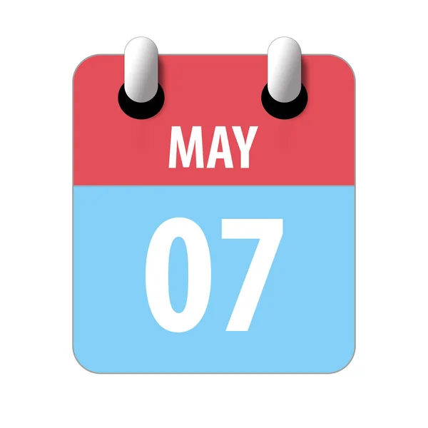 7 mei. Dag 7 van de maand, Eenvoudige kalender pictogram op witte achtergrond. Plannen. Tijdmanagement. Set kalenderpictogrammen voor webdesign. voorjaarsmaand, dag van het jaarconcept — Stockfoto