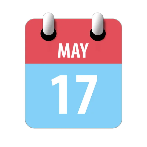 17 мая. День 17 месяца, Простая иконка календаря на белом фоне. Планирование. Управление временем. Набор иконок календаря для веб-дизайна. Spring month, day of the year concept — стоковое фото