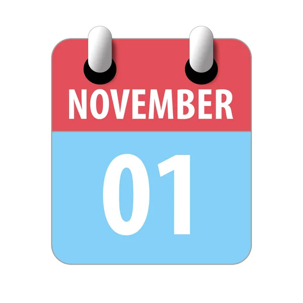 1. November. Tag 1 des Monats, einfaches Kalendersymbol auf weißem Hintergrund. Planung. Zeitmanagement. Reihe von Kalendersymbolen für Webdesign. Herbstmonat, Tag des Jahres — Stockfoto