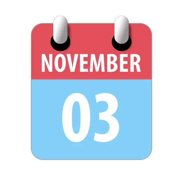 3 de noviembre. Día 3 del mes, icono de calendario simple sobre fondo blanco. Planeando. Gestión del tiempo. Conjunto de iconos de calendario para el diseño web. otoño mes, día del año concepto — Foto de Stock