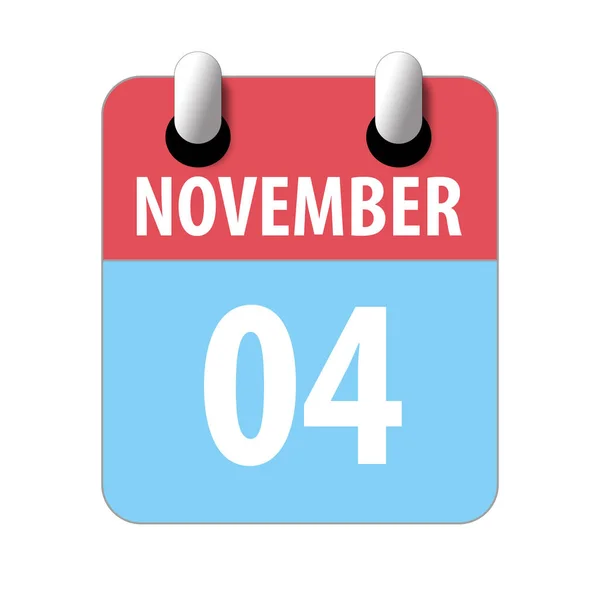 4 novembre. Giorno 4 del mese, icona del calendario semplice su sfondo bianco. Pianificazione. Gestione del tempo. Set di icone del calendario per il web design. autunno mese, giorno dell'anno concetto — Foto Stock