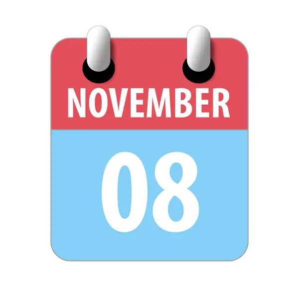 8 листопада. День 8 місяця, Проста піктограма календаря на білому тлі. Планування. Управління часом. Набір піктограм календаря для веб-дизайну. осінній місяць, день року концепція — стокове фото