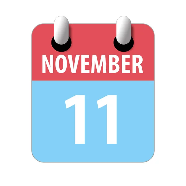 11 de noviembre. Día 11 del mes, icono de calendario simple sobre fondo blanco. Planeando. Gestión del tiempo. Conjunto de iconos de calendario para el diseño web. otoño mes, día del año concepto — Foto de Stock