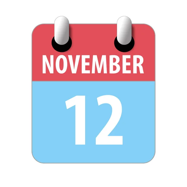 12 novembre. Giorno 12 del mese, icona del calendario semplice su sfondo bianco. Pianificazione. Gestione del tempo. Set di icone del calendario per il web design. autunno mese, giorno dell'anno concetto — Foto Stock