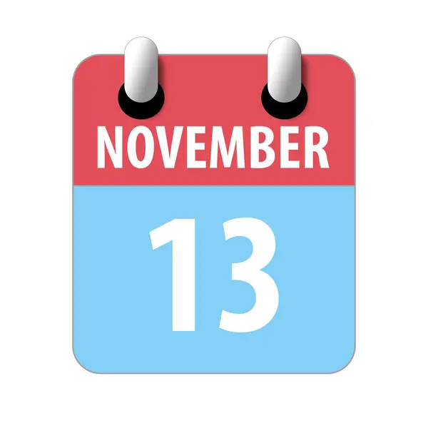 13 de noviembre. Día 13 del mes, icono de calendario simple sobre fondo blanco. Planeando. Gestión del tiempo. Conjunto de iconos de calendario para el diseño web. otoño mes, día del año concepto — Foto de Stock