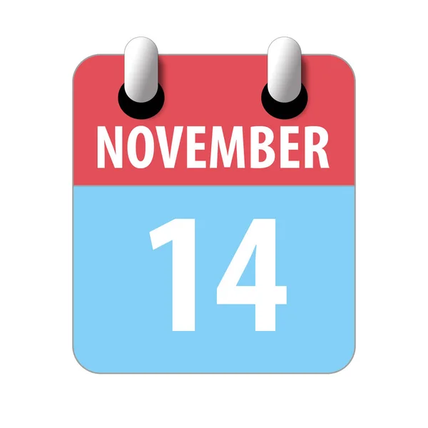 14 de noviembre. Día 14 del mes, icono de calendario simple sobre fondo blanco. Planeando. Gestión del tiempo. Conjunto de iconos de calendario para el diseño web. otoño mes, día del año concepto — Foto de Stock