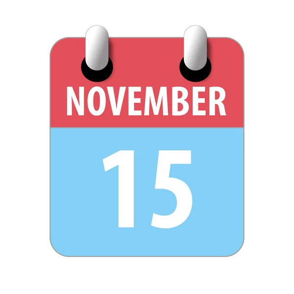 15. November. Tag 15 des Monats, einfaches Kalendersymbol auf weißem Hintergrund. Planung. Zeitmanagement. Reihe von Kalendersymbolen für Webdesign. Herbstmonat, Tag des Jahres — Stockfoto
