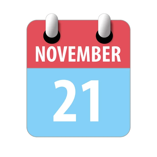 21. November. Tag 20 des Monats, einfaches Kalendersymbol auf weißem Hintergrund. Planung. Zeitmanagement. Reihe von Kalendersymbolen für Webdesign. Herbstmonat, Tag des Jahres — Stockfoto