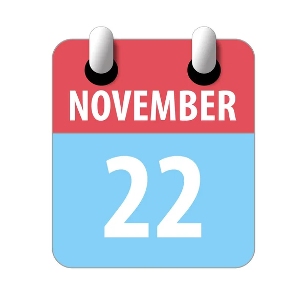 22 de noviembre. Día 22 del mes, icono de calendario simple sobre fondo blanco. Planeando. Gestión del tiempo. Conjunto de iconos de calendario para el diseño web. otoño mes, día del año concepto —  Fotos de Stock