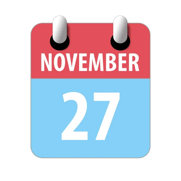 27 de noviembre. Día 27 del mes, icono de calendario simple sobre fondo blanco. Planeando. Gestión del tiempo. Conjunto de iconos de calendario para el diseño web. otoño mes, día del año concepto — Foto de Stock