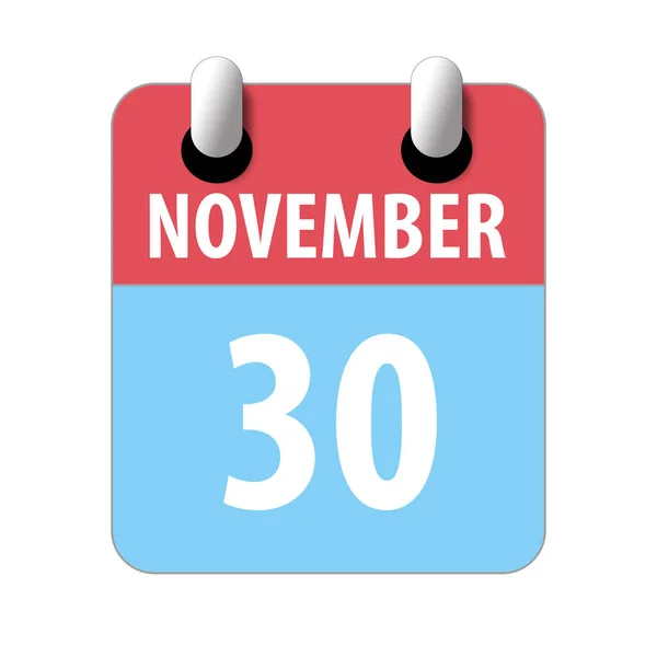 30 листопада. День 30 місяця, Проста піктограма календаря на білому тлі. Планування. Управління часом. Набір піктограм календаря для веб-дизайну. осінній місяць, день року концепція — стокове фото