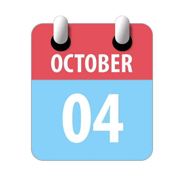 4 de octubre. Día 4 del mes, icono de calendario simple sobre fondo blanco. Planeando. Gestión del tiempo. Conjunto de iconos de calendario para el diseño web. otoño mes, día del año concepto —  Fotos de Stock