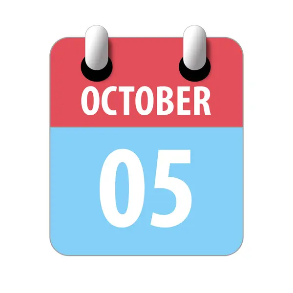 5 de octubre. Día 5 del mes, icono de calendario simple sobre fondo blanco. Planeando. Gestión del tiempo. Conjunto de iconos de calendario para el diseño web. otoño mes, día del año concepto —  Fotos de Stock