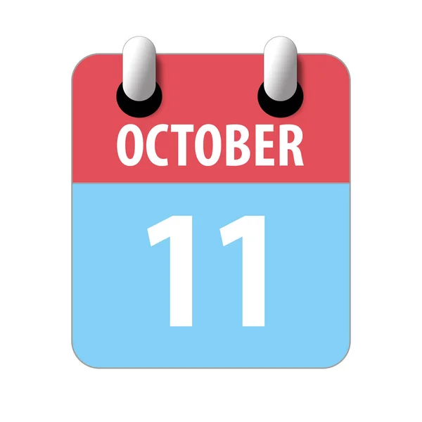 11 de octubre. Día 11 del mes, icono de calendario simple sobre fondo blanco. Planeando. Gestión del tiempo. Conjunto de iconos de calendario para el diseño web. otoño mes, día del año concepto — Foto de Stock