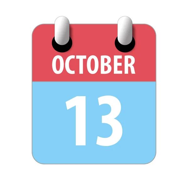 13. Oktober. Tag 13 des Monats, einfaches Kalendersymbol auf weißem Hintergrund. Planung. Zeitmanagement. Reihe von Kalendersymbolen für Webdesign. Herbstmonat, Tag des Jahres — Stockfoto