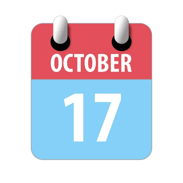 17 de octubre. Día 17 del mes, icono de calendario simple sobre fondo blanco. Planeando. Gestión del tiempo. Conjunto de iconos de calendario para el diseño web. otoño mes, día del año concepto — Foto de Stock