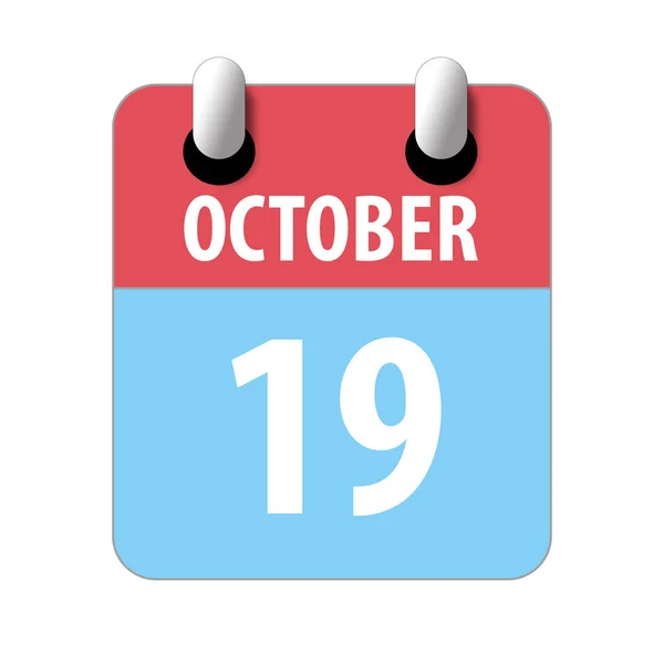 19 octobre. Jour 19 du mois, icône de calendrier simple sur fond blanc. Planifier. Gestion du temps. Ensemble d'icônes de calendrier pour la conception web. mois d'automne, concept de jour de l'année — Photo