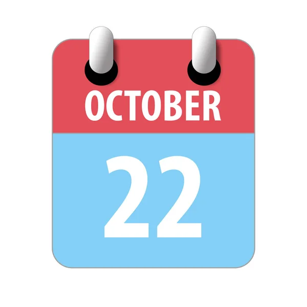 22 de octubre. Día 22 del mes, icono de calendario simple sobre fondo blanco. Planeando. Gestión del tiempo. Conjunto de iconos de calendario para el diseño web. otoño mes, día del año concepto — Foto de Stock