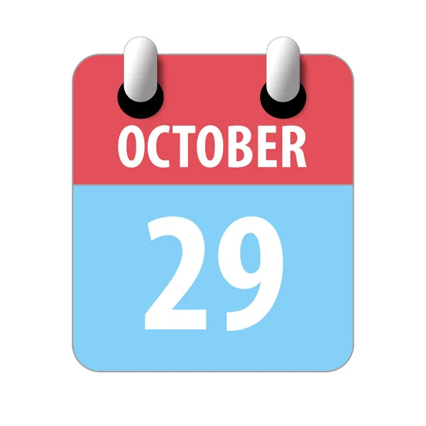 29 octobre. Jour 29 du mois, Icône de calendrier simple sur fond blanc. Planifier. Gestion du temps. Ensemble d'icônes de calendrier pour la conception web. mois d'automne, concept de jour de l'année — Photo