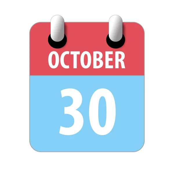 30. Oktober. Tag 30 des Monats, einfaches Kalendersymbol auf weißem Hintergrund. Planung. Zeitmanagement. Reihe von Kalendersymbolen für Webdesign. Herbstmonat, Tag des Jahres — Stockfoto