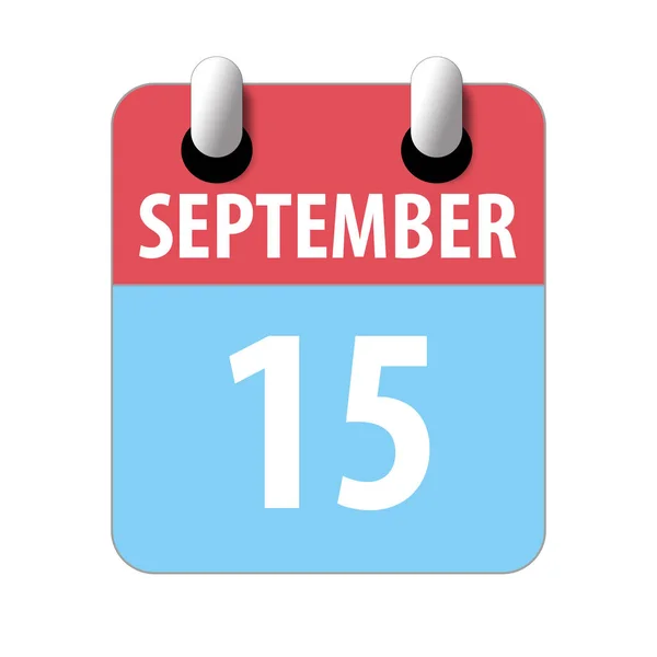 15 de septiembre. Día 15 del mes, icono de calendario simple sobre fondo blanco. Planeando. Gestión del tiempo. Conjunto de iconos de calendario para el diseño web. otoño mes, día del año concepto —  Fotos de Stock