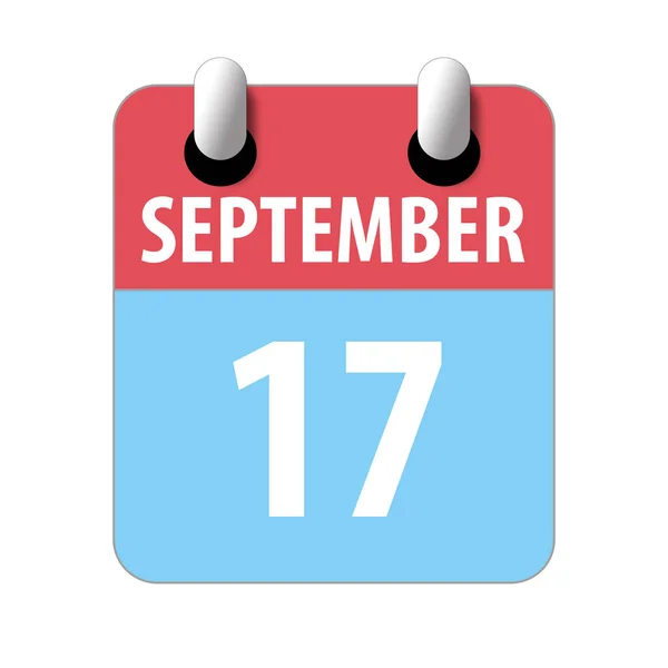 17 Σεπτεμβρίου. Ημέρα 17 του μήνα, Απλό εικονίδιο ημερολογίου σε λευκό φόντο. Σχεδιάζω. Διαχείριση χρόνου. Σύνολο εικονιδίων ημερολογίου για σχεδιασμό ιστοσελίδων. φθινόπωρο μήνα, ημέρα του έτους έννοια — Φωτογραφία Αρχείου