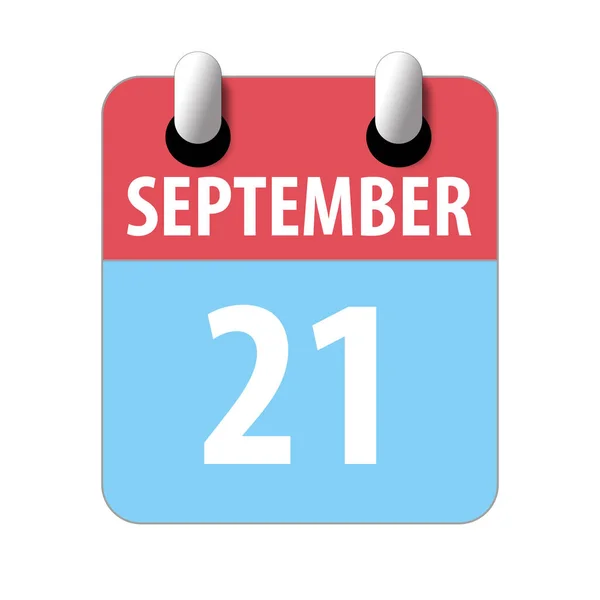 Le 21 septembre. Jour 20 du mois, Icône de calendrier simple sur fond blanc. Planifier. Gestion du temps. Ensemble d'icônes de calendrier pour la conception web. mois d'automne, concept de jour de l'année — Photo
