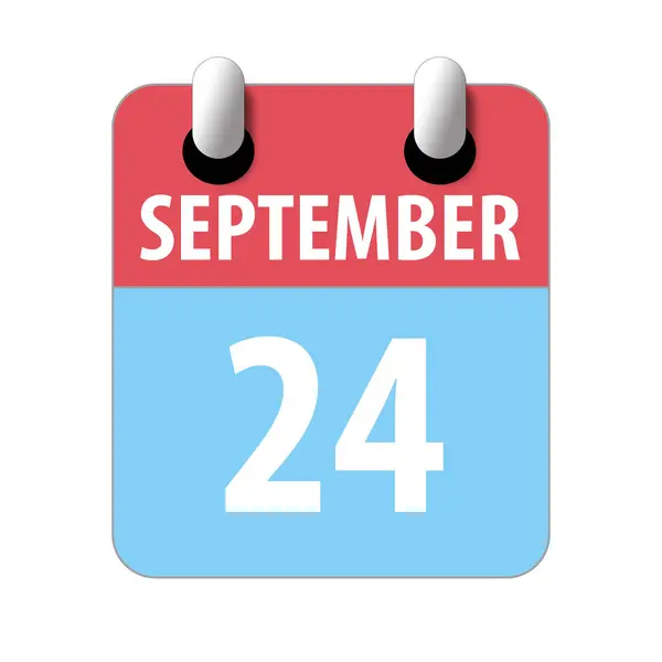 24. September. Tag 24 des Monats, einfaches Kalendersymbol auf weißem Hintergrund. Planung. Zeitmanagement. Reihe von Kalendersymbolen für Webdesign. Herbstmonat, Tag des Jahres — Stockfoto