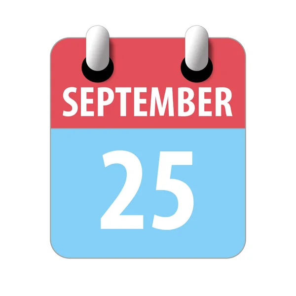 Le 25 septembre. Jour 25 du mois, Icône calendrier simple sur fond blanc. Planifier. Gestion du temps. Ensemble d'icônes de calendrier pour la conception web. mois d'automne, concept de jour de l'année — Photo