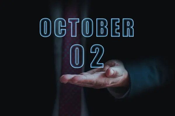 Października Dzień Miesiącu Ogłoszenie Daty Spotkania Biznesowego Lub Wydarzenia Biznesmen — Zdjęcie stockowe