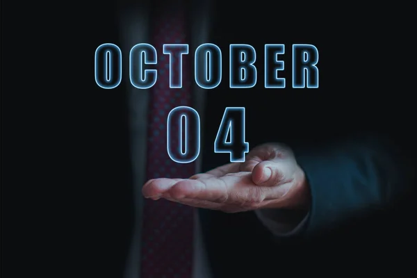 October 4Th Day Month Announcement Date Business Meeting Event Businessman — Stock Photo, Image