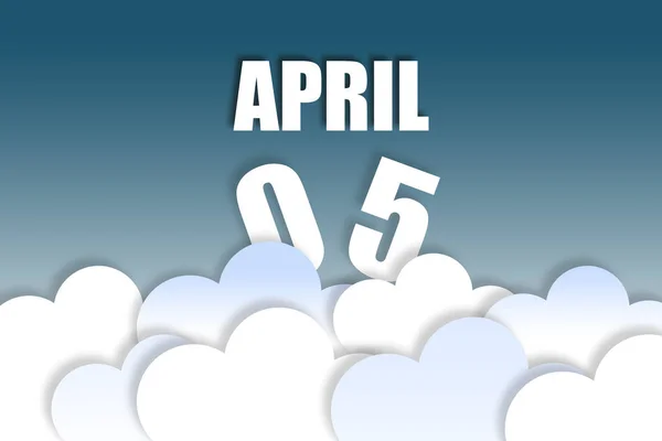 Abril Dia Mês Nome Mês Data Flutuando Fundo Céu Azul — Fotografia de Stock