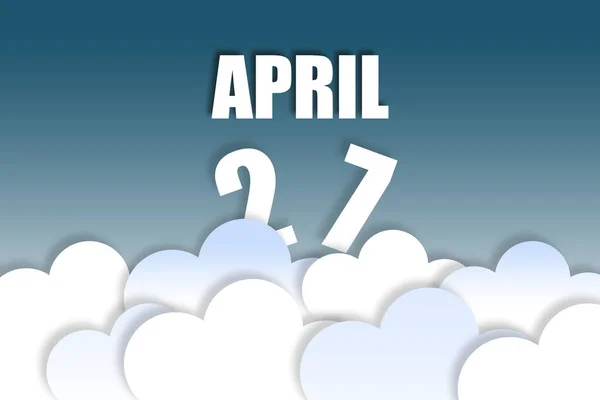 Abril Dia Mês Nome Mês Data Flutuando Sobre Fundo Céu — Fotografia de Stock