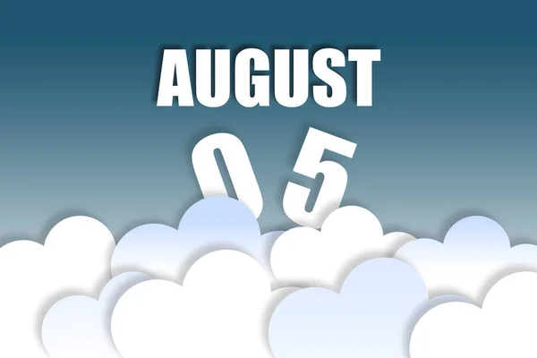 Vijf Augustus Dag Van Maand Maand Naam Datum Zwevend Lucht — Stockfoto